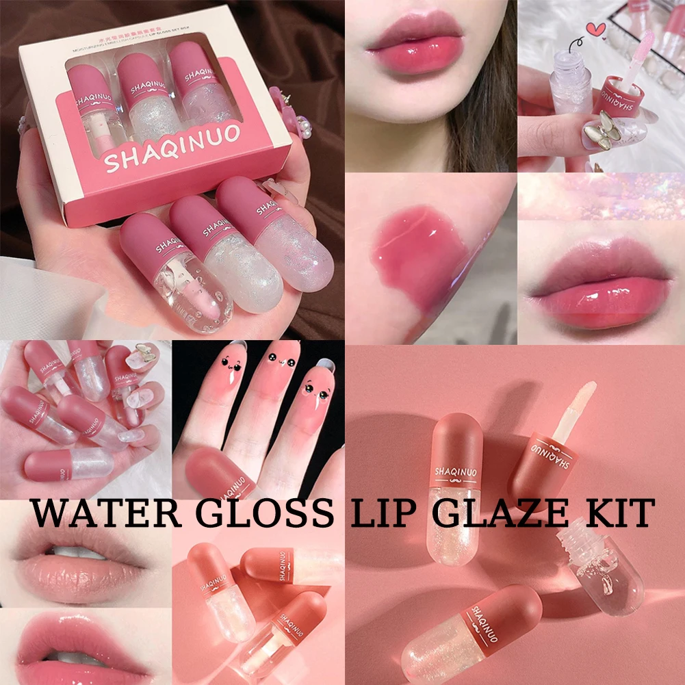 Kapsel Jelly Lip Gloss Öl Farbwechsel Kristall Jelly Lip Glasur Klar Feuchtigkeitsspendende Pflege Glas Transparent Glitter Lip Gloss Neu Image