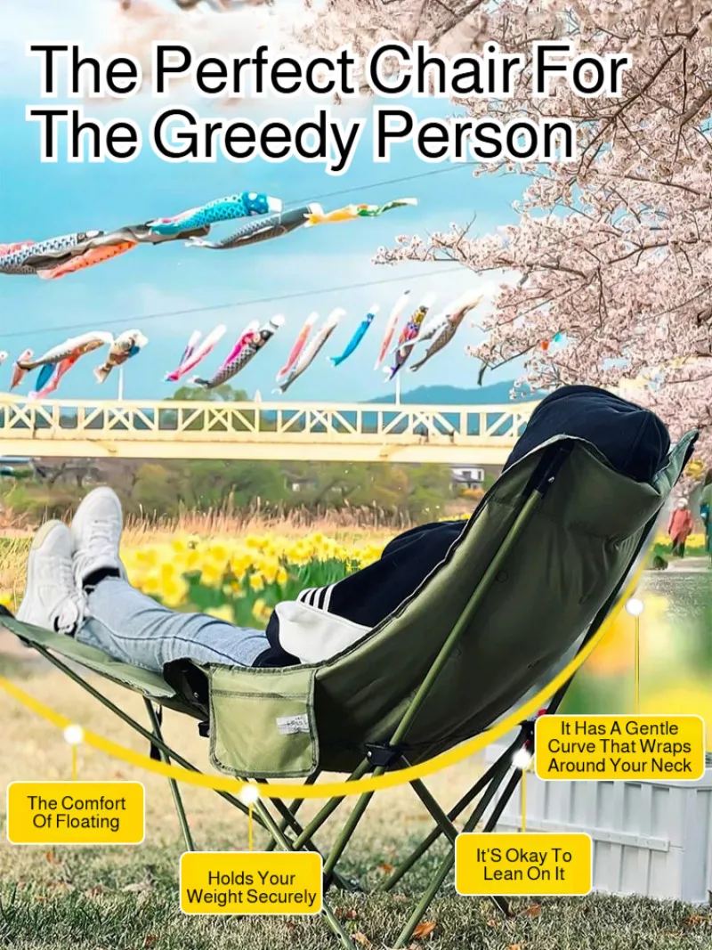 【Tragbarer klappbarer Strandstuhl】Verstellbarer Loungesessel für den Außenbereich – leichter Liegestuhl mit Tragetasche, Sonnenbaden und