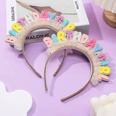 Creative Colorful Birthday Party Headdress Letters Handmade Christmas Hair Accessories For Kids