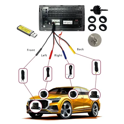 Car 360° panoramic system camera for Android multimedia screen, Android multimedia system with 360APP function