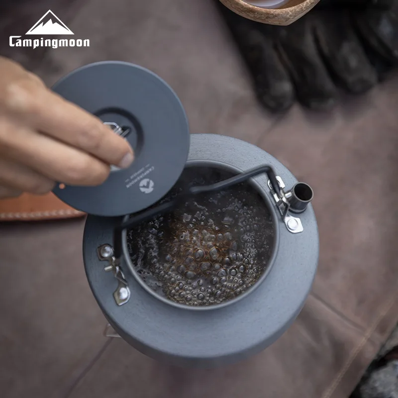 S800 kleiner Camping-Teekessel aus Aluminiumlegierung, tragbarer Outdoor-Bergsteigerkocher, Kaffeekessel Image