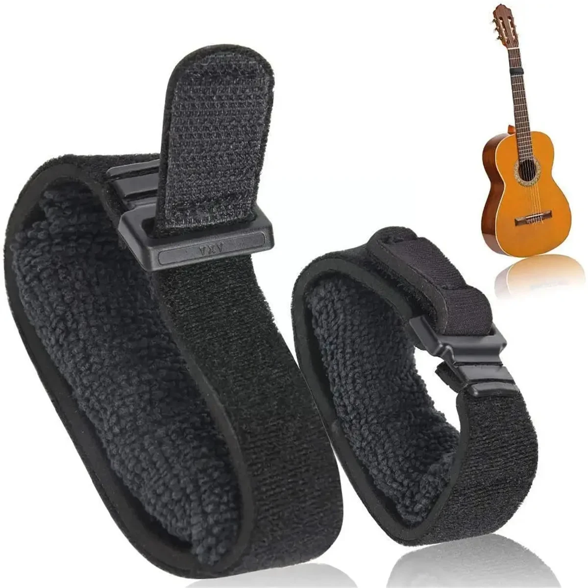 Gitarrensaiten Mute Noise Damper Mute Wraps Schwarzes Gitarrenstrahlband für Gitarren, Bass und Ukulele Musikinstrumentenzubehör Image