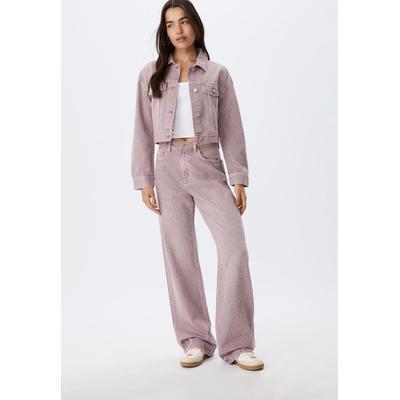 Stradivarius Shimmer denim jacket Lilac S