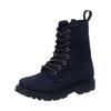 Schnürstiefelette VADO "Vado Stiefelette Leder", Kinder, Gr. 32, blau, Leder, casual, Schuhe