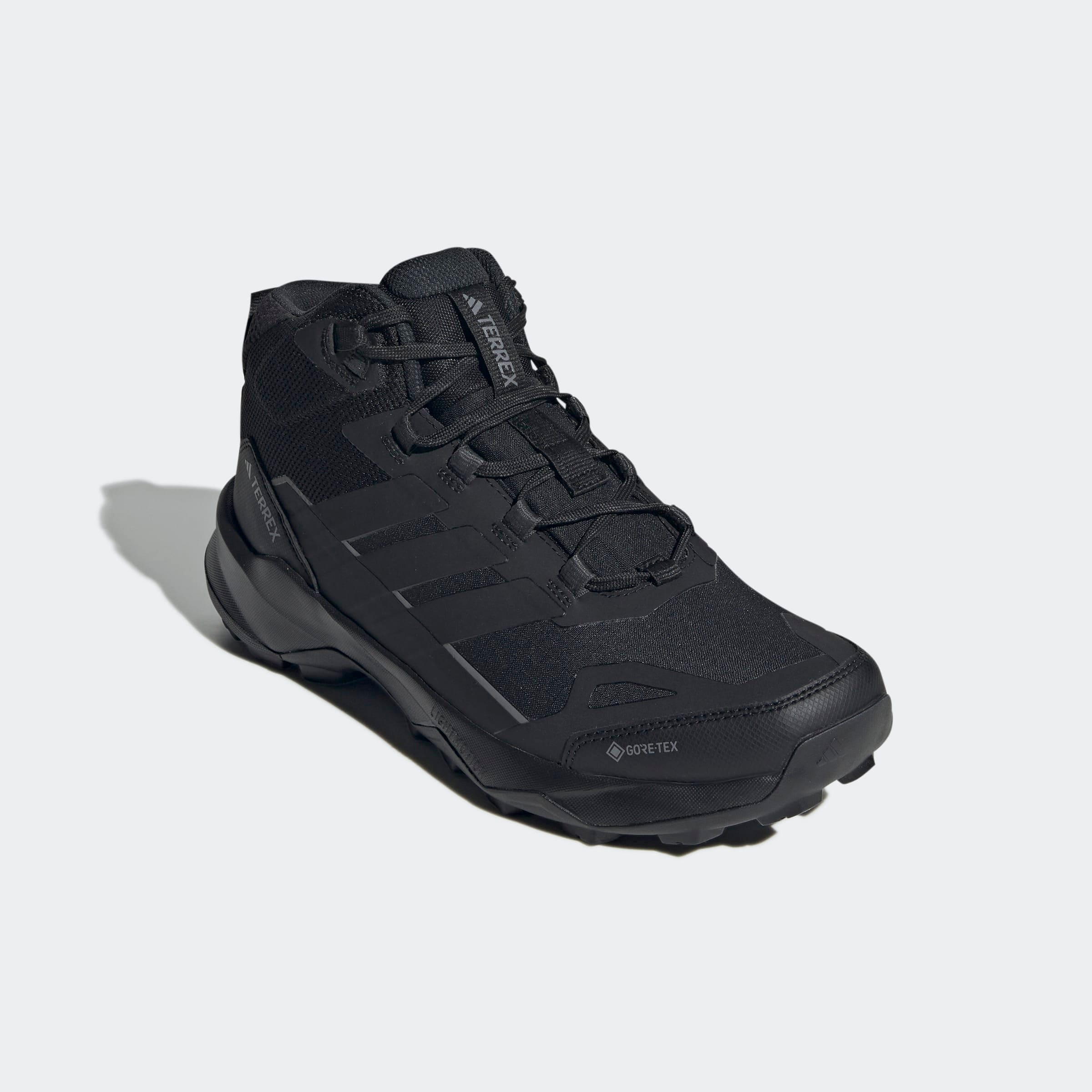 Wanderschuh ADIDAS TERREX "TERREX SKYCHASER AX5 MID GORE-TEX", Damen, Gr. 43, core schwarz, core schwarz, carbon, Synthetik, Textil, Schuhe Wanderschuh, wasserdicht, Topseller