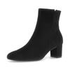 Stiefelette GABOR, Damen, Gr. 42, schwarz, Ziegenveloursleder, unifarben, elegant, Schuhe, Blockabsatz, Businessstiefelette in bequemer Schuhweite G (= weit)