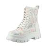 Schnürstiefelette BUFFALO "Buffalo Stiefelette Lederimitat", Damen, Gr. 39, rosa (weiß, rosa), Lederimitat, casual, Schuhe