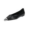 Ballerina STEVE MADDEN "STEVE MADDEN Ballerinas Leder", Damen, Gr. 37, schwarz (schwarz, silber), Leder, casual, Schuhe