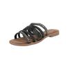 Pantolette LAZAMANI "Lazamani Pantoletten Leder/Textil", Damen, Gr. 36, gold (schwarz, gold), Leder, Textil, casual, Schuhe