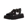 Keilsandalette GABOR "Gabor Sandalen Leder", Damen, Gr. 40, schwarz, Leder, casual, Schuhe