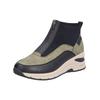 Keilstiefelette RIEKER "Rieker Stiefelette Lederimitat/Textil", Damen, Gr. 38, schwarz (schwarz, grün), Lederimitat, Textil, casual, Schuhe