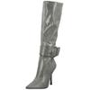 High-Heel-Stiefel STEVE MADDEN "STEVE MADDEN Stiefel Lederimitat", Damen, Gr. 40, silber, Lederimitat, casual, Schuhe