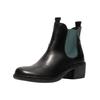 Stiefelette FLY LONDON "Fly London Stiefelette Leder/Textil", Damen, Gr. 40, schwarz (schwarz, grün), Leder, Textil, casual, Schuhe