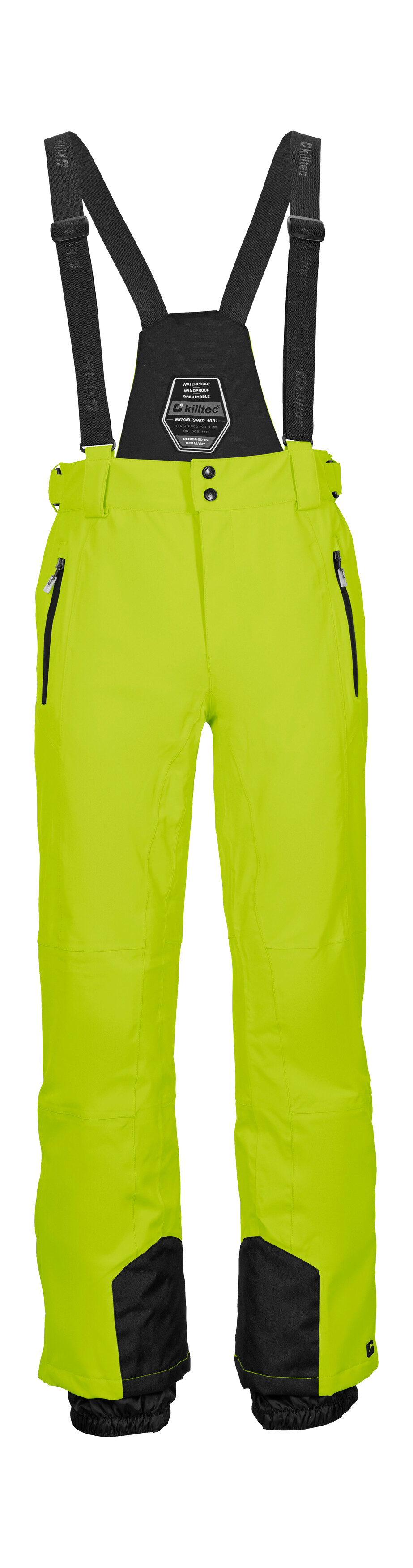 Skihose KILLTEC "KSW 100 ENOSH MN SKI PNTS", Herren, Gr. XXL, Normalgrößen, grün (hellgrün), Oberstoff: 100% Polyester, Futter: 100% Polyester, Füllung: 100% Polyester (recycelt), Hosen, Wind- und wasserdichte Skihose, verstellbar, mit Schneefängen Image