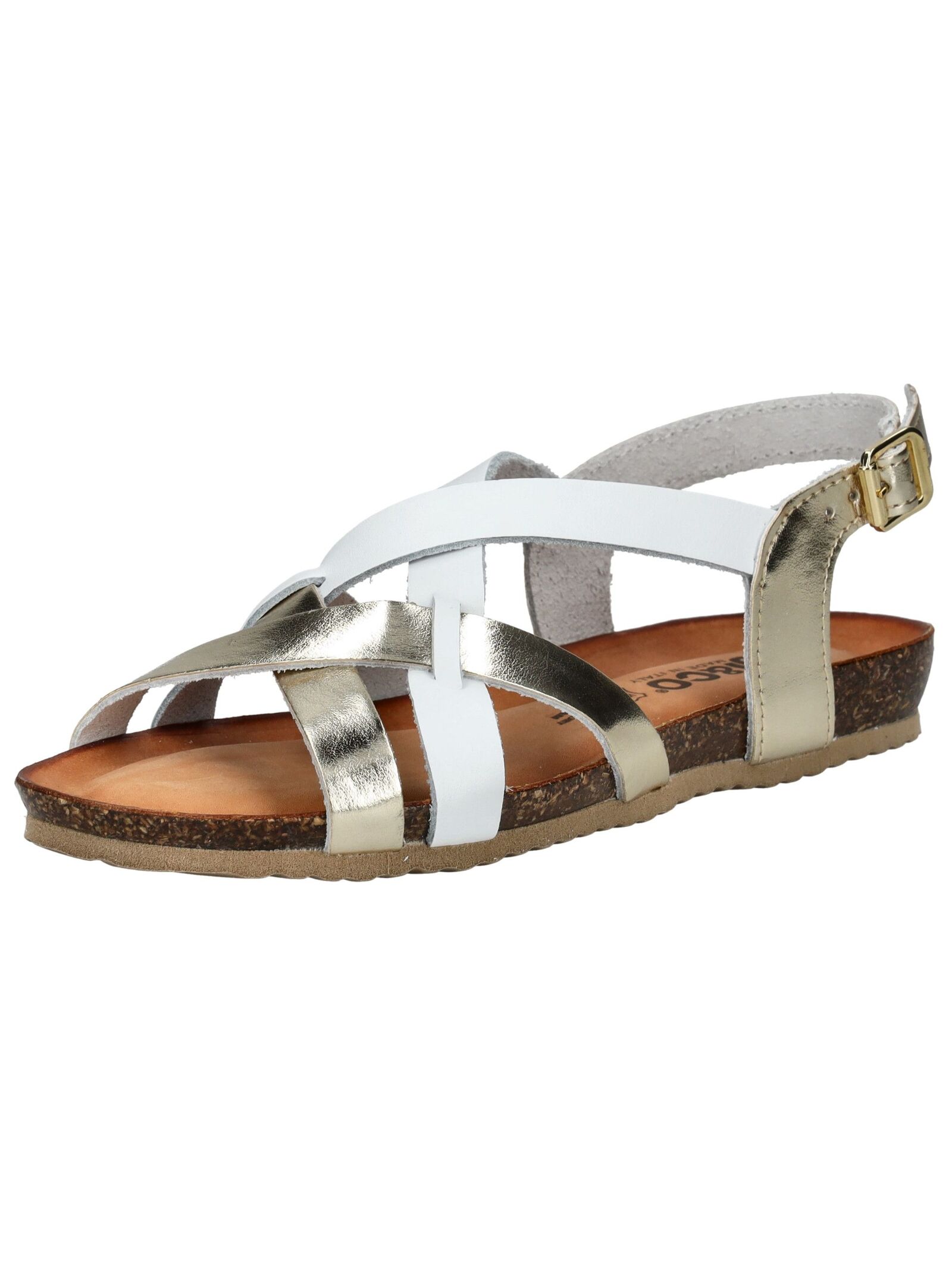 Riemchensandale IGI & CO "IGI & CO Sandalen Leder", Damen, Gr. 36, weiß (weiß, gold), Leder, Casual, Schuhe