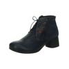 Schnürschuh THINK "Think Halbschuhe Nappaleder", Damen, Gr. 38,5, blau (navy), Nappaleder, casual, Schuhe