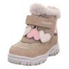 Winterboots SUPERFIT "HUSKY WMS: Mittel", Kinder, Gr. 28, bunt (hellbeige, rosa), Veloursleder, Polyester, casual, Schuhe, Klettstiefel mit wasserdichtem GORE TEX, Größenschablone zum Download