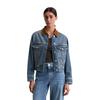 Jeansjacke MARC O'POLO "aus Circulose", Damen, Gr. XXS, tinted vintage blau wash, Obermaterial: 79% Baumwolle, 20% Viskose, 1% Elasthan, unifarben, casual, relaxed fit, Langarm Manschette, Jacken