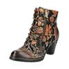 Schnürstiefelette LAURA VITA "LAURA VITA Stiefelette Leder/Textil", Damen, Gr. 37, braun (cafe), Leder, Textil, casual, Schuhe