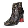 High-Heel-Stiefelette LAURA VITA "LAURA VITA Stiefelette Leder/Textil", Damen, Gr. 36, braun (cafe), Leder, Textil, casual, Schuhe