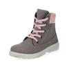 Schnürstiefelette RICOSTA "Ricosta Stiefelette Leder/Textil", Kinder, Gr. 32, grau (graphit), Leder, Textil, casual, Schuhe
