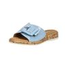 Pantolette GABOR COMFORT "Gabor Comfort Pantoletten Leder", Damen, Gr. 39, blau (hellblau), Leder, casual, Schuhe