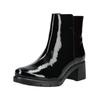 Stiefelette ARA "Ara Stiefelette Leder", Damen, Gr. 43, schwarz (schwarz lack), Leder, casual, Schuhe