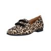Slipper GABOR "Gabor Slipper Leder", Damen, Gr. 38,5, braun (leopard), Leder, casual, Schuhe