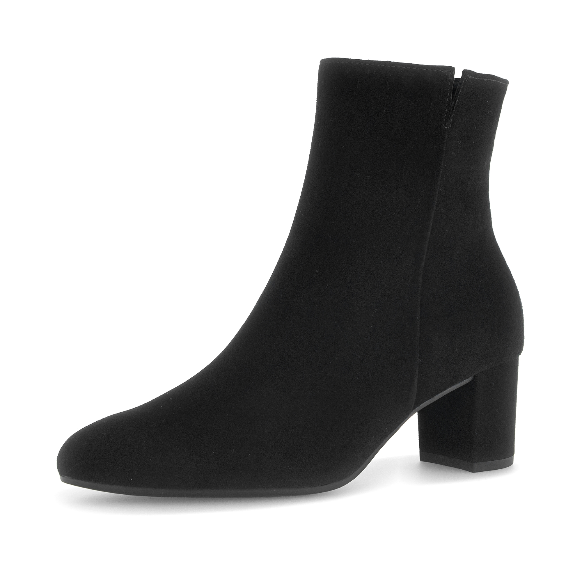 Stiefelette GABOR, Damen, Gr. 41, schwarz, Ziegenveloursleder, unifarben, Schuhe, Blockabsatz, Businessstiefelette in schmaler Form