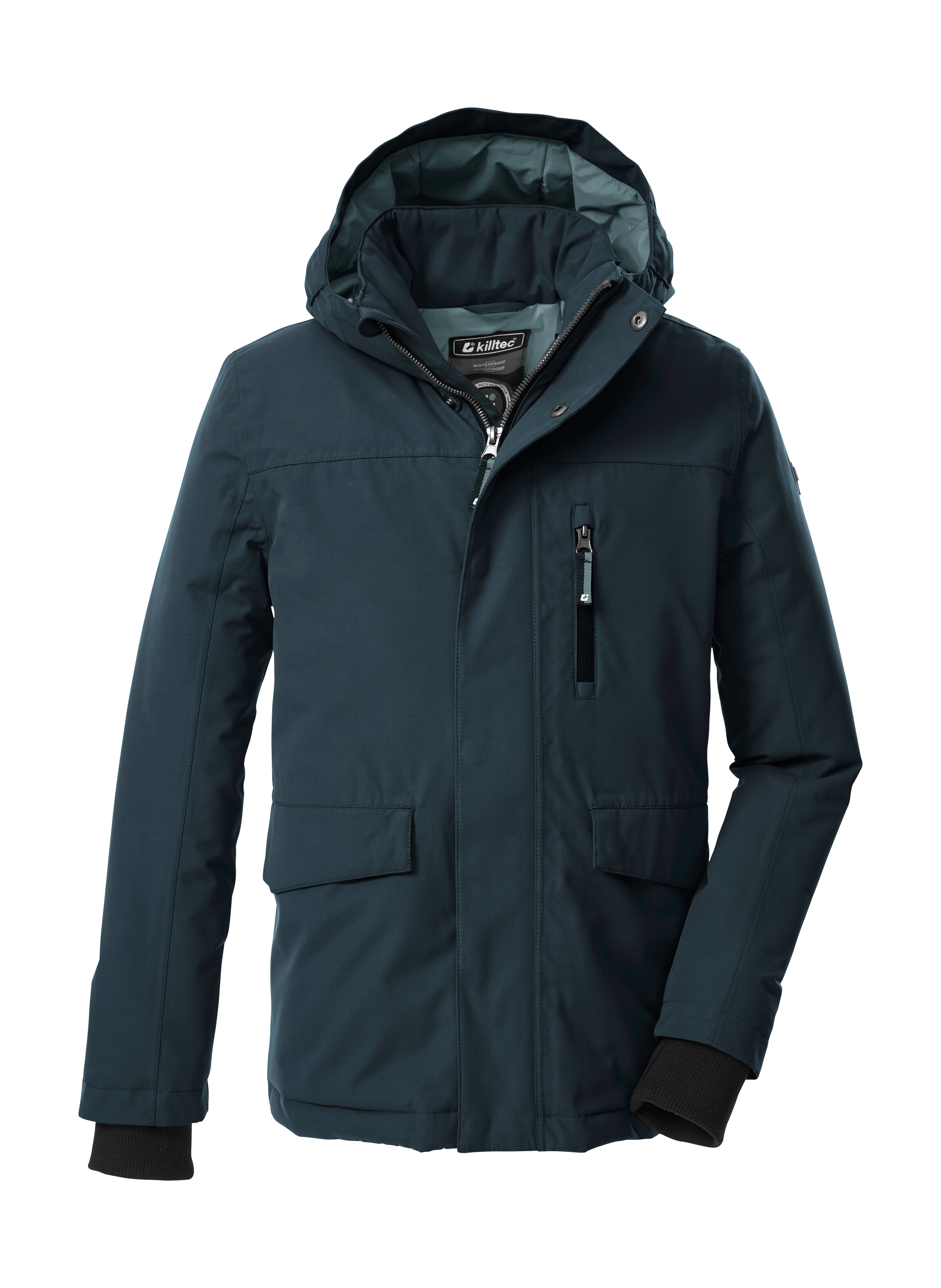 Funktionsjacke KILLTEC "KOW 233 BYS JCKT", Kinder, Gr. 176, nachtblau, Oberstoff: 88% Polyester, 12% Baumwolle, Futter: 100% Polyester, Füllung: 100% Polyester, Jacken, Wind- und wasserdichte Kinderjacke, regulierbare Kapuze, PFAs-frei Image