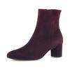 Stiefelette GABOR, Damen, Gr. 42, lila (beere), Veloursleder, unifarben, elegant, Schuhe, Blockabsatz, Businessstiefelette in bequemer Schuhweite G (= weit)