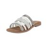 Pantolette LAZAMANI "Lazamani Pantoletten Leder/Textil", Damen, Gr. 39, weiß kombi, Leder, Textil, casual, Schuhe