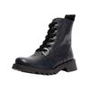 Schnürstiefelette FLY LONDON "Fly London Stiefelette Leder", Damen, Gr. 40, blau (navy), Leder, casual, Schuhe