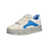 Sneaker BUFFALO "Buffalo Sneaker Lederimitat", Damen, Gr. 38, blau (weiß, blau), Lederimitat, casual, Schuhe