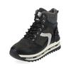 Schnürstiefelette MUSTANG SHOES "Mustang Shoes Stiefelette Lederimitat", Damen, Gr. 40, schwarz, Lederimitat, casual, Schuhe