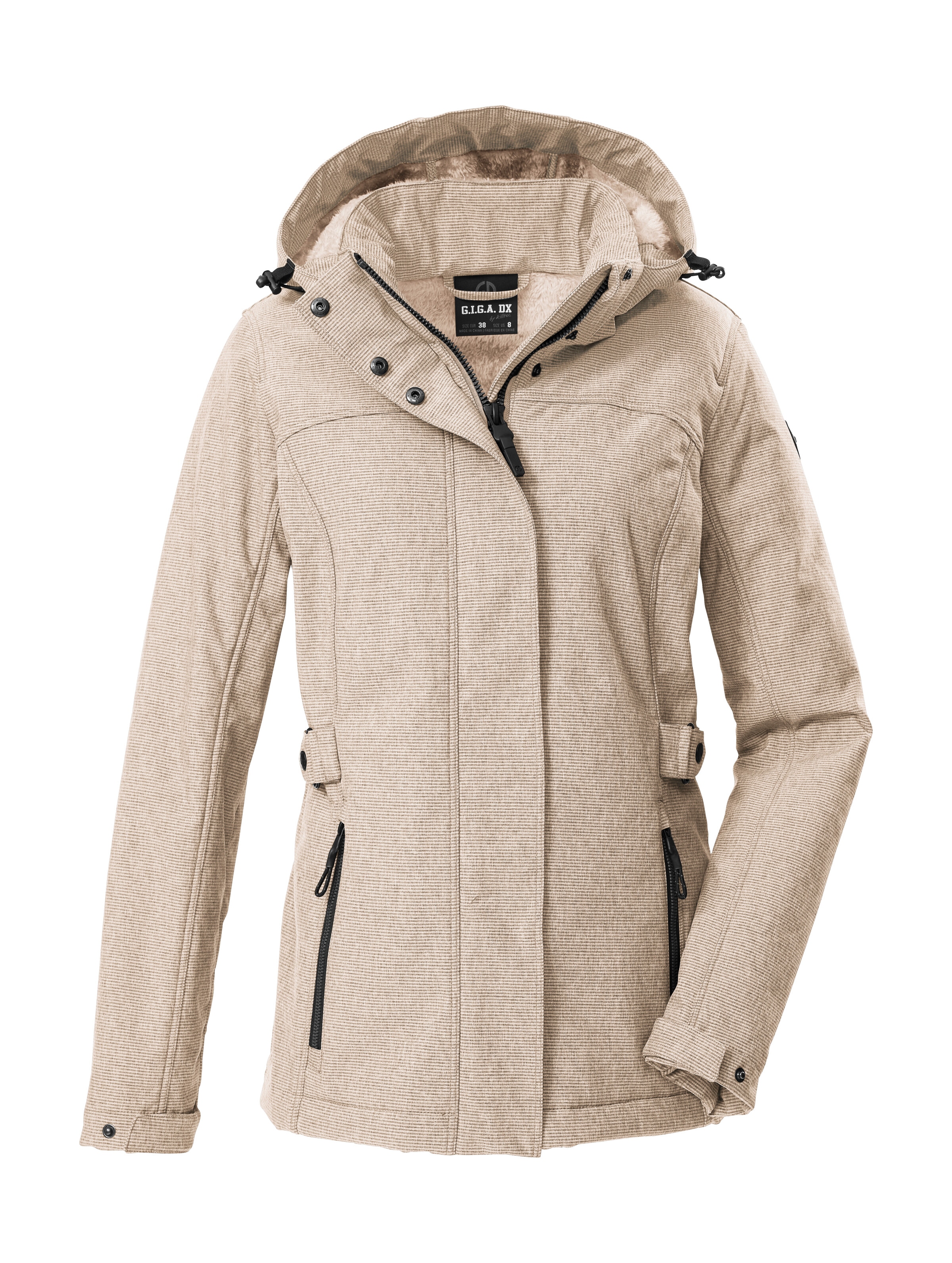 Softshelljacke "GW 35 WMN SFTSHLL JCKT", Damen, Gr. 46, beige (hellbeige), Oberstoff: Oberseite: 90% Polyester, 10% Elasthan, Rückseite: 100% Polyester, G.I.G.A. DX BY KILLTEC, Sportlich, Jacken, Wasserdichte, atmungsaktive Softshelljacke mit... Image
