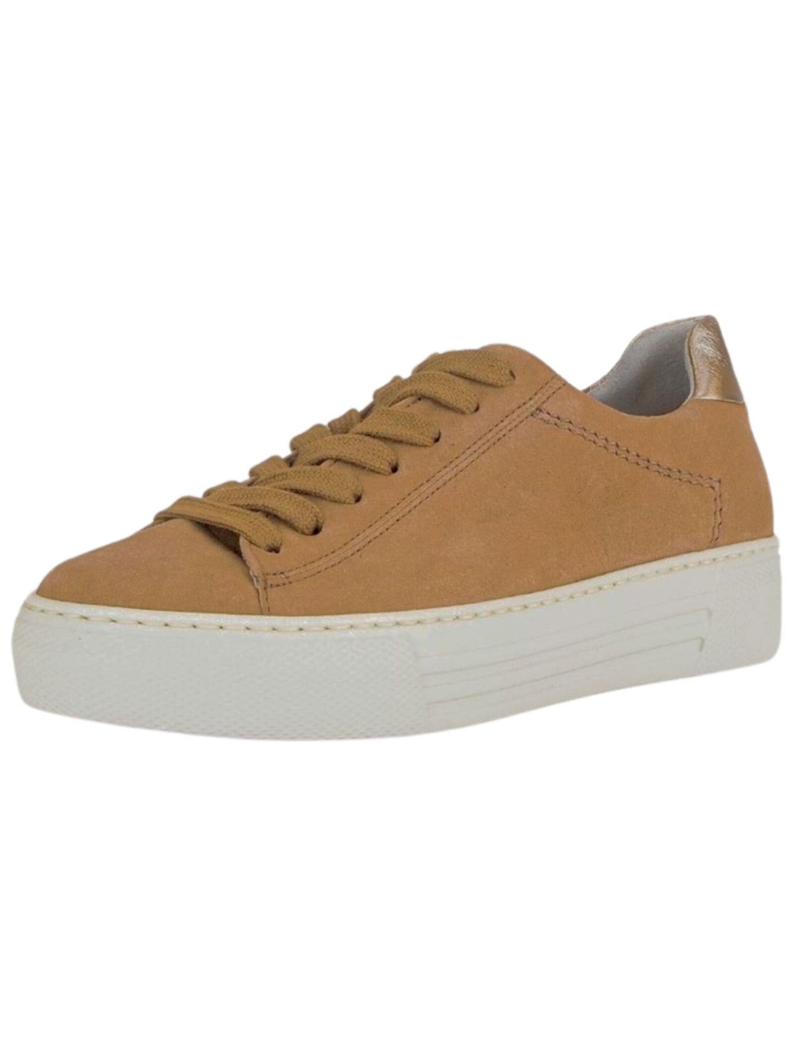 Sneaker GABOR COMFORT "Gabor Comfort Sneaker Veloursleder", Damen, Gr. 40,5, beige (sand), Veloursleder, Schuhe Sneaker