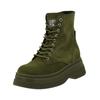 Schnürstiefelette STEVE MADDEN "STEVE MADDEN Stiefelette Leder", Damen, Gr. 41, grün (olive), Leder, casual, Schuhe