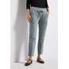 Cordhose STREET ONE "Style Bonny", Damen, Gr. 38, Länge 28, blau (washed blau), Web, Obermaterial: 98% Baumwolle, 2% Elasthan, unifarben, casual, loose fit knöchelfrei, Hosen, mit Taschen