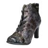 High-Heel-Stiefelette LAURA VITA "LAURA VITA Stiefelette Leder/Textil", Damen, Gr. 39, schwarz, Leder, Textil, casual, Schuhe