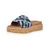 Pantolette LAZAMANI "Lazamani Pantoletten Leder", Damen, Gr. 40, blau (denim), Leder, casual, Schuhe
