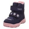 Winterboots SUPERFIT "HUSKY1 WMS: mittel", Kinder, Gr. 29, blau (blau, rosa), Textil, casual, Schuhe, Snowboots mit wasserdichtem GORE TEX, Größenschablone zum Download