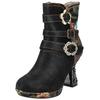 High-Heel-Stiefelette LAURA VITA "LAURA VITA Stiefelette Leder/Textil", Damen, Gr. 37, schwarz kombi, Leder, Textil, casual, Schuhe
