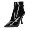 High-Heel-Stiefelette NERO GIARDINI "Nero Giardini Stiefelette Leder", Damen, Gr. 36, schwarz (schwarz lack), Leder, elegant, Schuhe