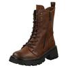 Schnürstiefelette MUSTANG SHOES "Mustang Shoes Stiefelette Lederimitat", Damen, Gr. 37, braun (cognac), Lederimitat, casual, Schuhe