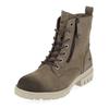 Schnürstiefelette MUSTANG SHOES "Mustang Shoes Stiefelette Lederimitat", Damen, Gr. 40, grau (taupe), Lederimitat, casual, Schuhe
