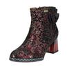 Stiefelette LAURA VITA "LAURA VITA Stiefelette Leder/Textil", Damen, Gr. 39, rot, Leder, Textil, casual, Schuhe