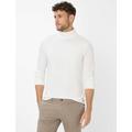 Rollkragenpullover BRAX "Style BENNO", Herren, Gr. M (50), weiß (sanftes weiß), 98% Baumwolle, 2% Elasthan, Langarm, Pullover