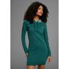 Sweatkleid KANGAROOS, Damen, Gr. 48, N-Gr, grün (dunkelgrün), Interlock, Obermaterial: 100% Baumwolle, casual, körpernah ca. Mitte Oberschenkel, Langarm angesetztes Bündchen, Kleider, mit Allover-Print Kapuze