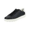 Sneaker GEOX "Geox Sneaker Leder", Damen, Gr. 37, schwarz (schwarz, weiß), Leder, casual, Schuhe